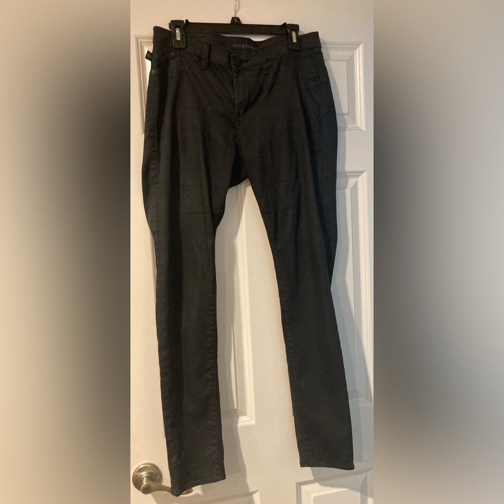 Rock & Republic Kashmiere Black Skinny coated Jeans